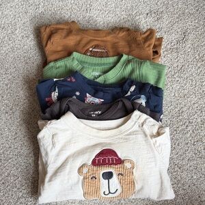 Garanimals Baby Kids Bear Graphic Bundle Onesie Shirts